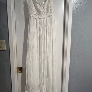 White Free People Adella Maxi Dress